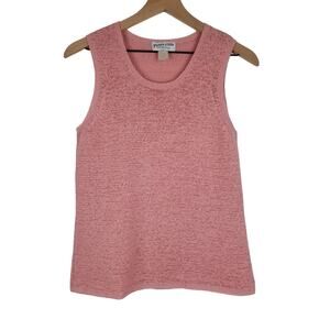 VTG Pendleton Women's Pink Knit Sleeveless Top Minimal Coastal Granny Y2K
